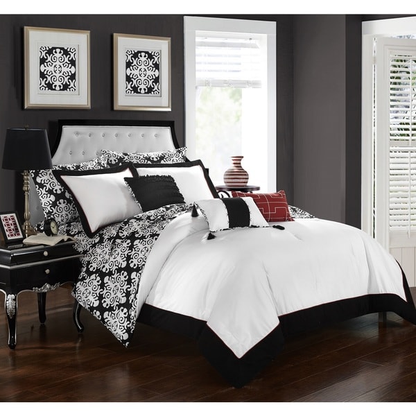 Chic Home 10-Piece Lalita BIB Black Comforter Set