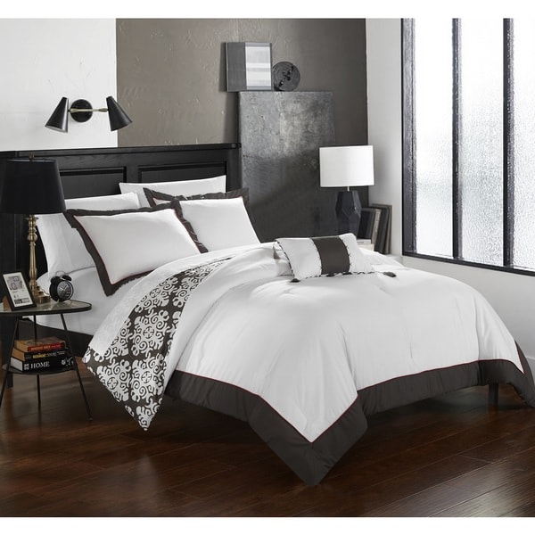 Chic Home 4-Piece Maribeth Grey Duvet Cover Set. Opens flyout.