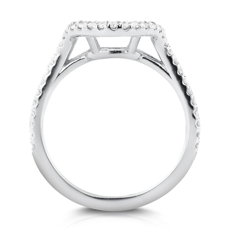 Annello by Kobelli 14k White Gold 1/5ct TDW Diamond Curved Enhancer Type Wedding Band