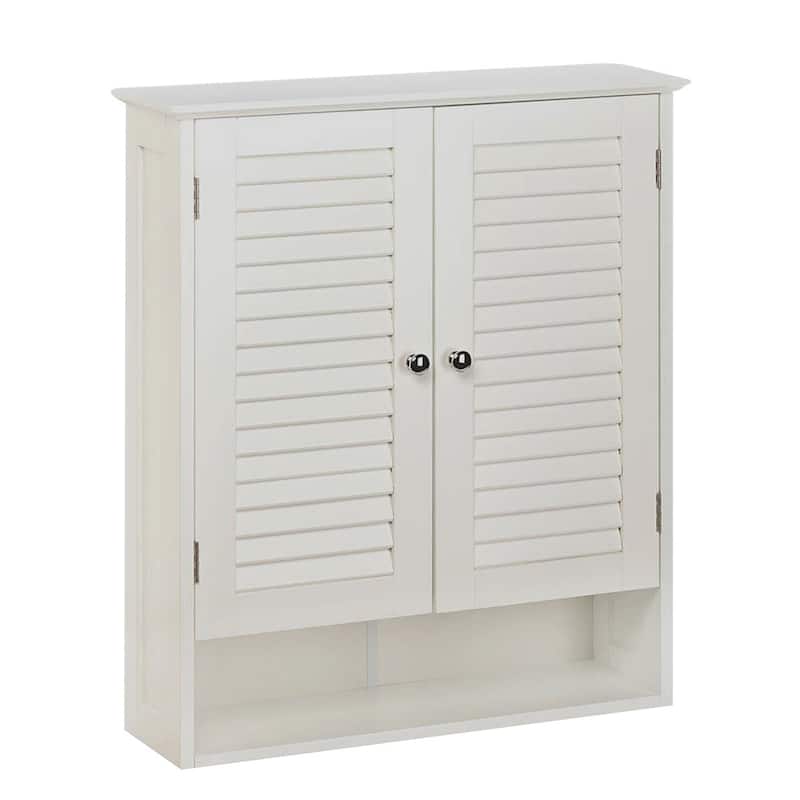 Olympia Wall Mounted 2-Door Louvered Cabinet - White