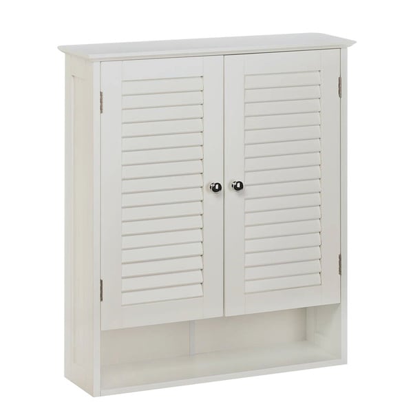 shop olympia wall mounted 2-door louvered cabinet - white - free