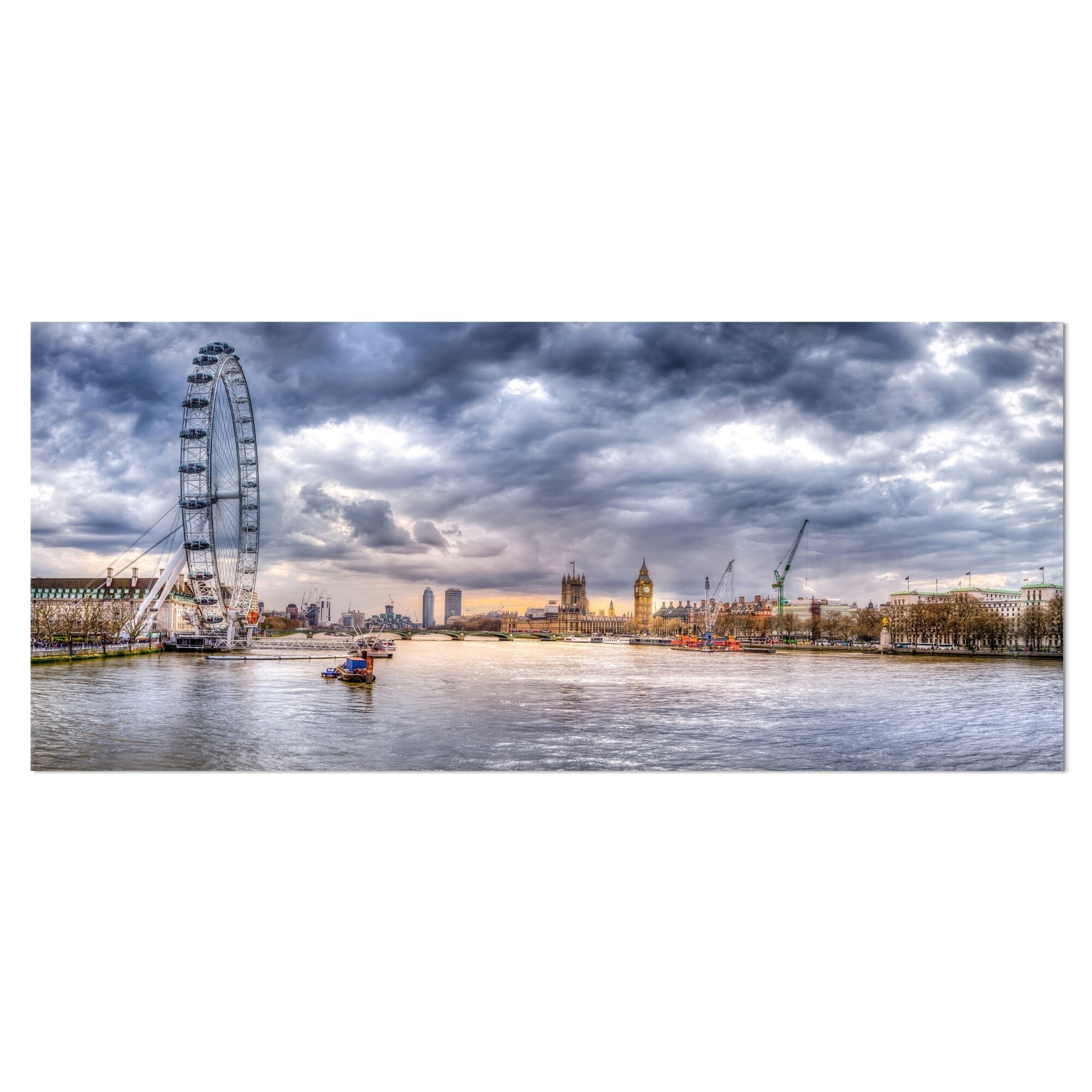 Shop London Skyline And River Thames Cityscape Glossy Metal Wall Art Overstock 12749761