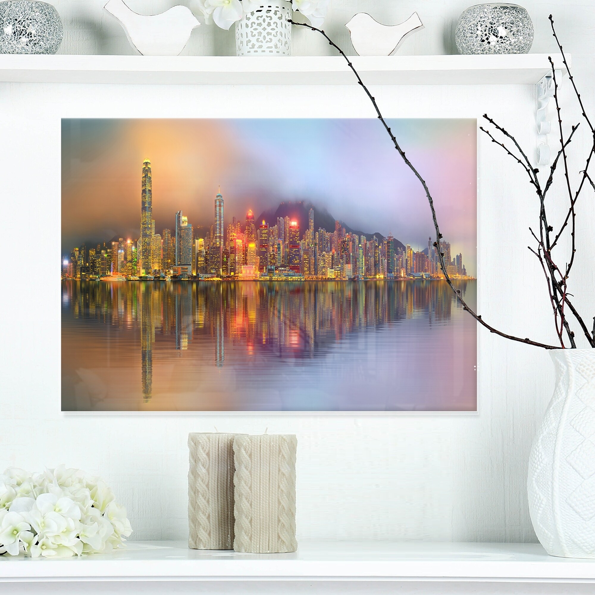 City Of London Skyline Financial District Panoramic Canvas Wall Art Framed Print