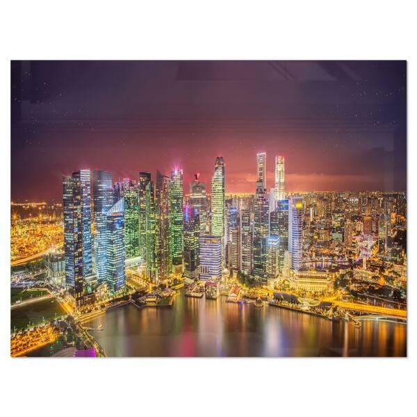 Shop Singapore Skyline View Of Marina Bay Cityscape Glossy Metal Wall Art Overstock