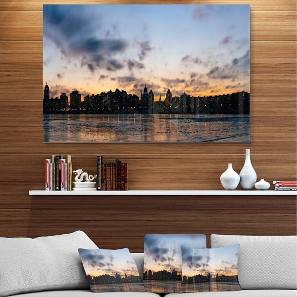 Sunset with Clouds in Kiev Panorama - Cityscape Glossy Metal Wall Art ...