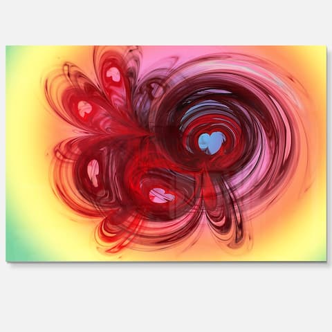 Waves Around the Hearts - Abstract Large Abstract Art Glossy Metal Wall Art