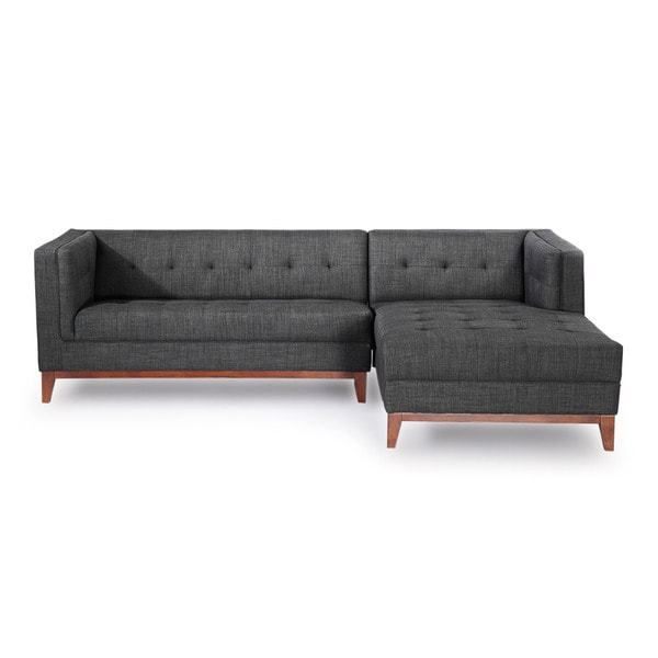 Amazon Com Gingko Home Furnishings Jonathan Mid Century Modern Sofa Walnut Base And Mineral Boucle Upholstery Furniture Decor