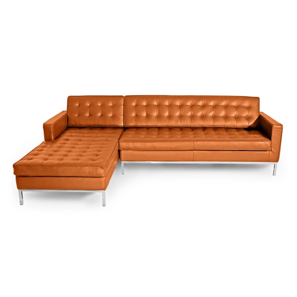 Kardiel Florence Knoll-inspired Premium Aniline Leather Left Sofa