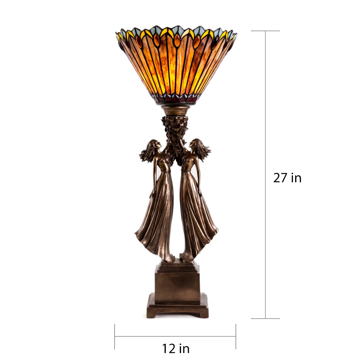 Art Deco Stained Gl 27 Inches High Table Top Torchiere Art Deco Stained Gl 27 Inches High