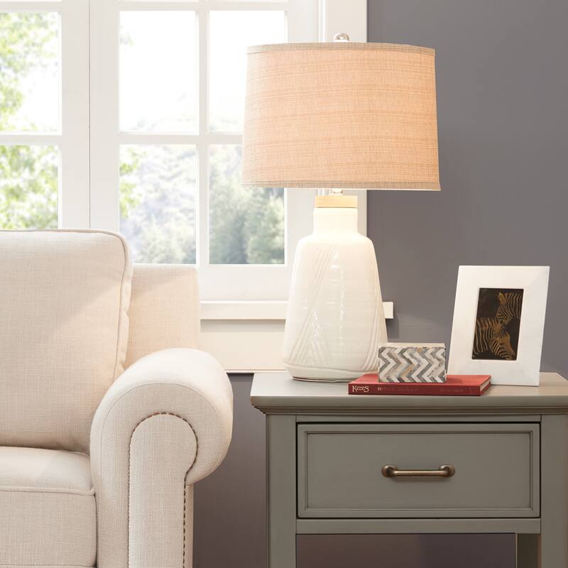 INK+IVY Tate Boho Textured Ceramic Table Lamp