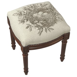 Vanity Stool Animal Print Online At Our Best Bird S Nest Vanity Stool With Wood Stain Finish And Nail Heads