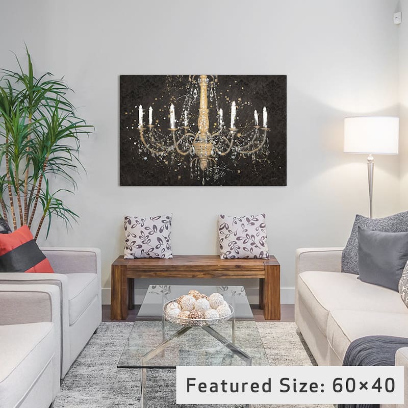 iCanvas Grand Chandelier Black I by James Wiens Canvas Print