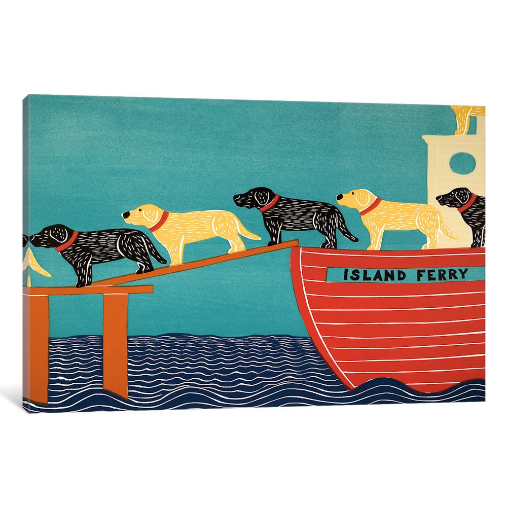 iCanvas Island Ferry by Stephen Huneck Canvas Print - Overstock - 12752610
