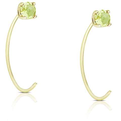 Dolce Giavonna Gold Over Sterling Silver Peridot Circle Earrings