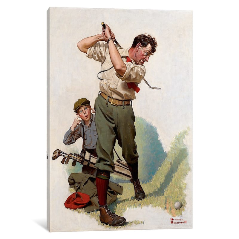 iCanvas The Golfer by Norman Rockwell Canvas Print