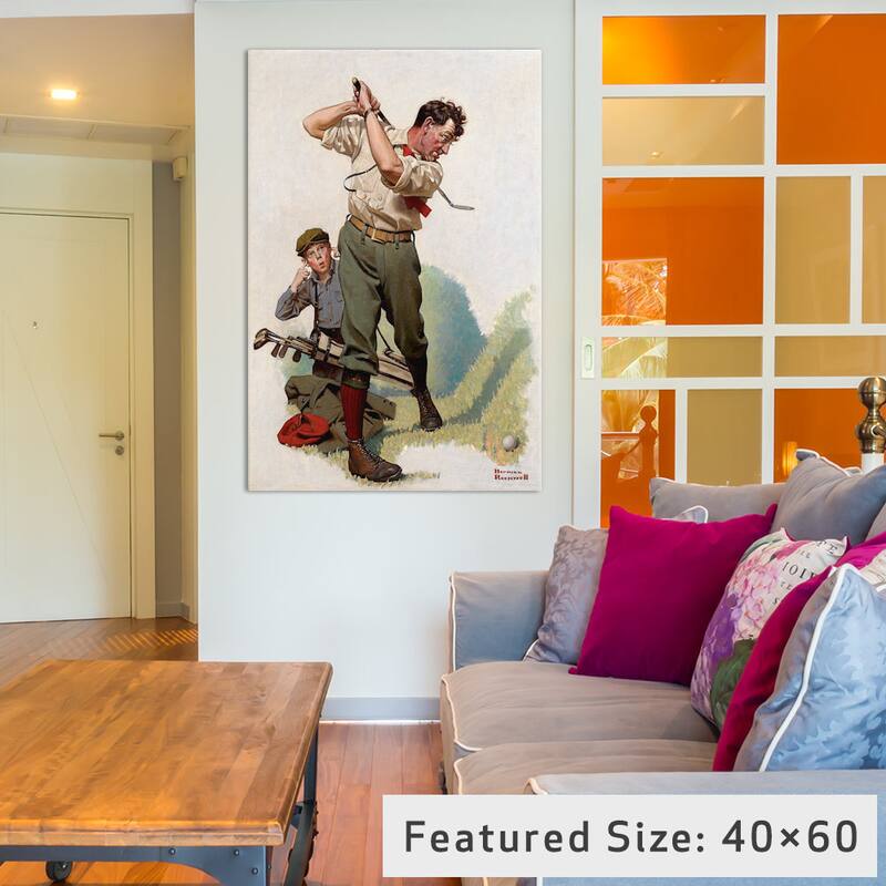 iCanvas The Golfer by Norman Rockwell Canvas Print