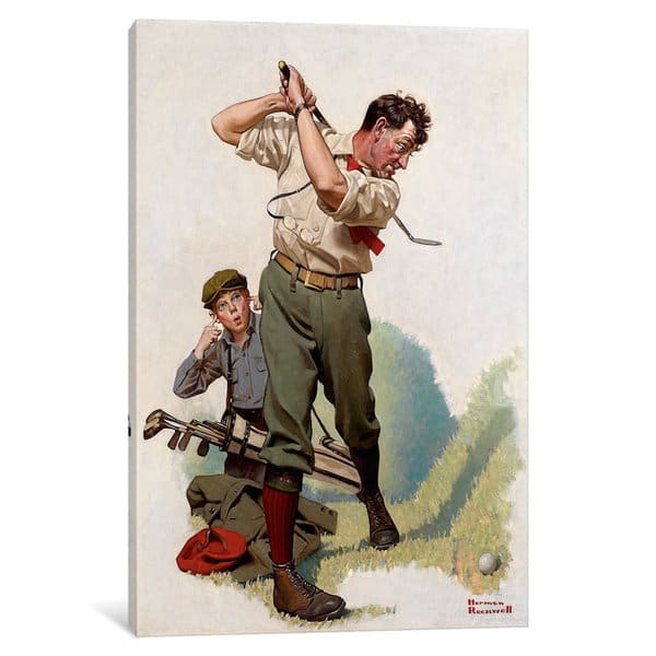 slide 2 of 3, iCanvas The Golfer by Norman Rockwell Canvas Print