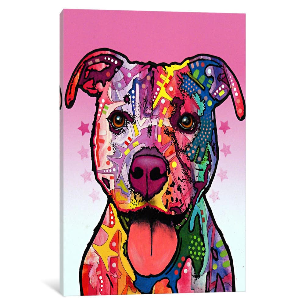 Icanvas Cherish The Pit Bull By Dean Russo Canvas Print - On Sale - Bed 