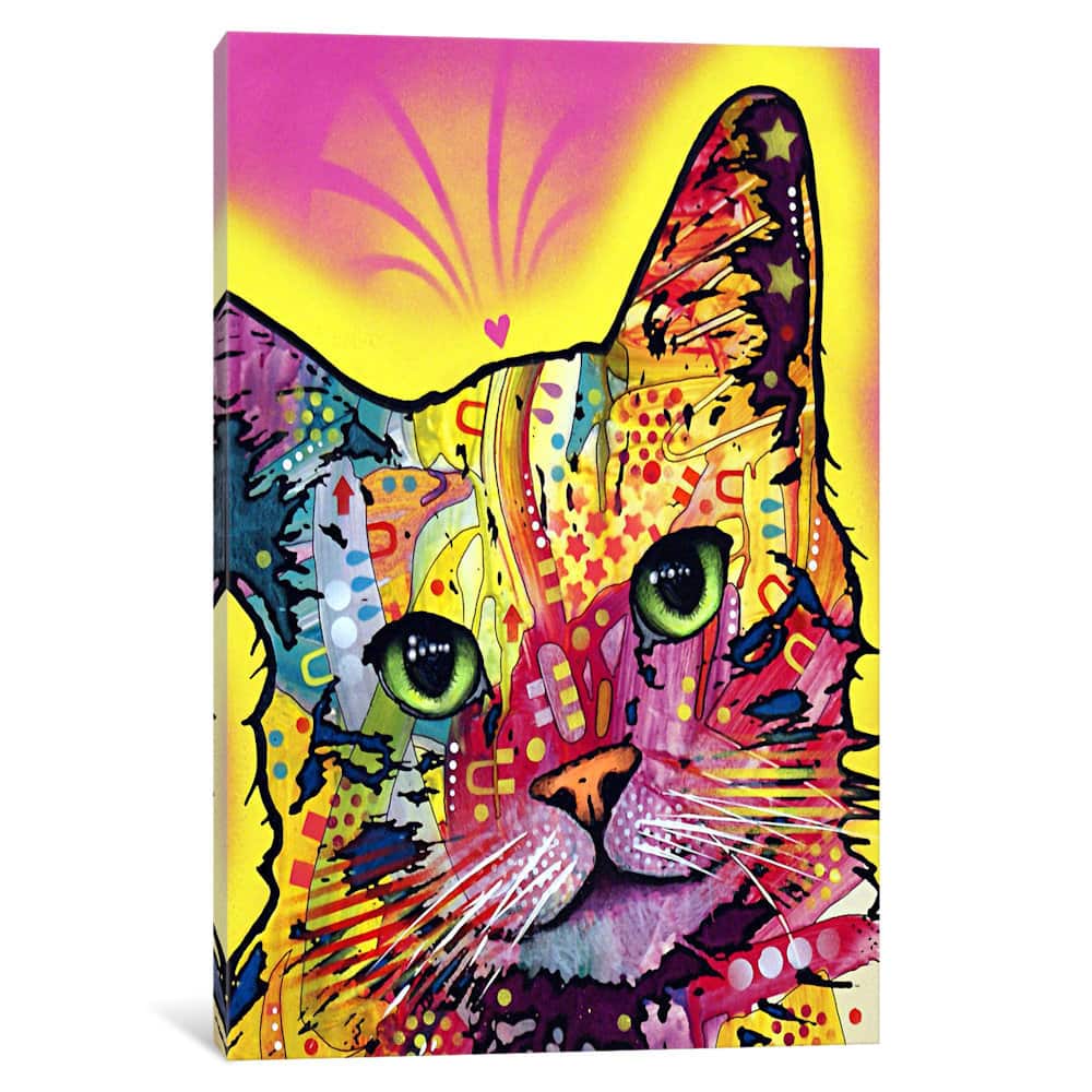 iCanvas Tilt Cat by Dean Russo Canvas Print