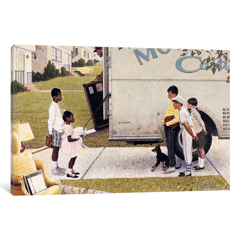 iCanvas "Moving In (New Kids in the Neighborhood)" by Norman Rockwell Canvas Print