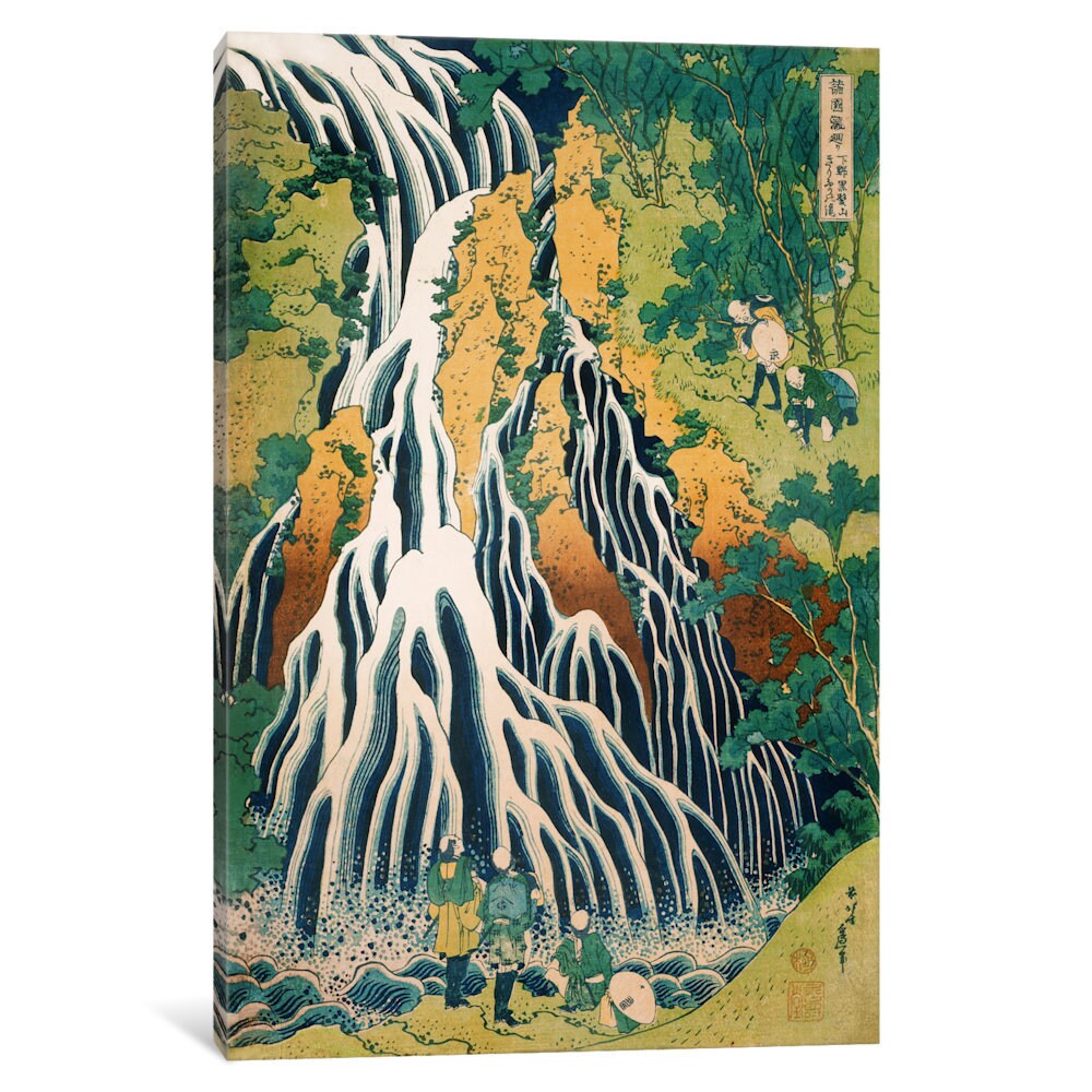 iCanvasART Pilgrims at Kirifuri Waterfall on Mount Kurokami in Shimotsuke Province Canvas Print 26 x 18 iCanvasART Pilgrims at Kirifuri Waterfall on Mount Kurokami in Shimotsuke Province Canvas Print 26 x 18