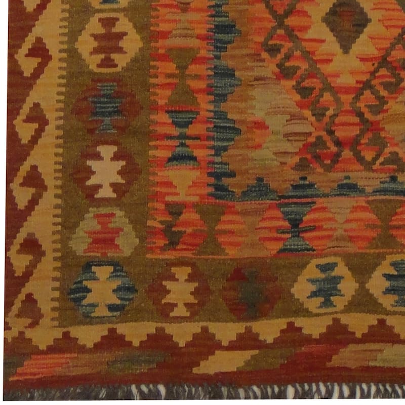 Handmade Wool Kilim Rug (Afghanistan) - 3'4 x 5'11