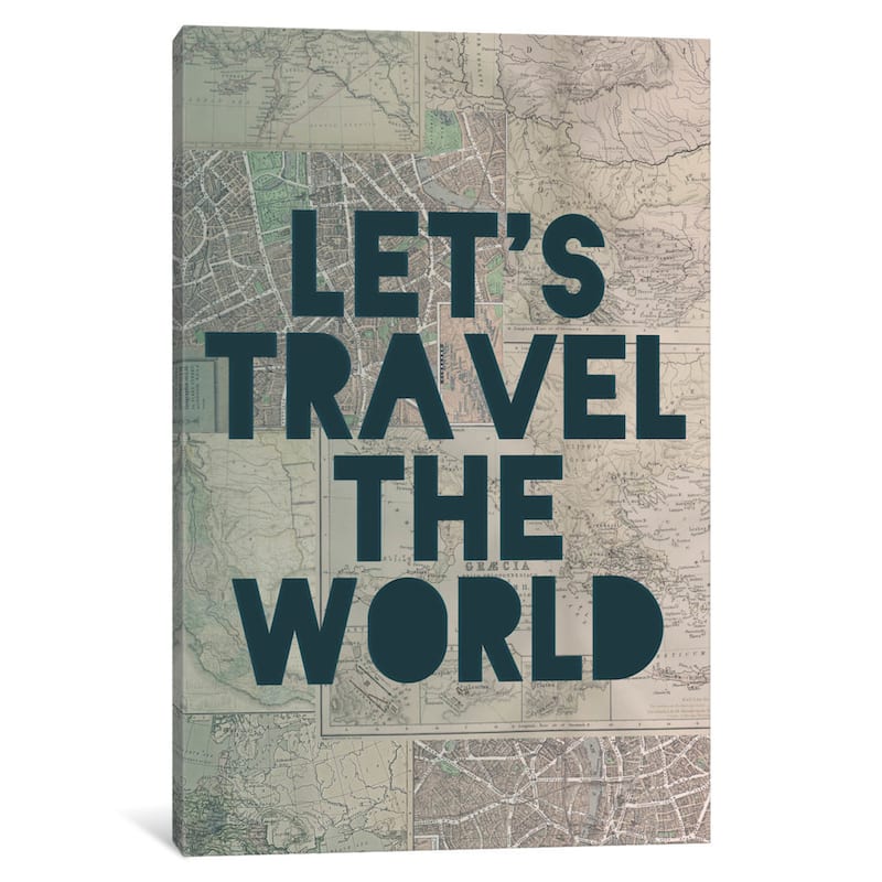 iCanvas Travel the World by Leah Flores Canvas Print - 0.75 inches deep x 12 inches x 8 inches