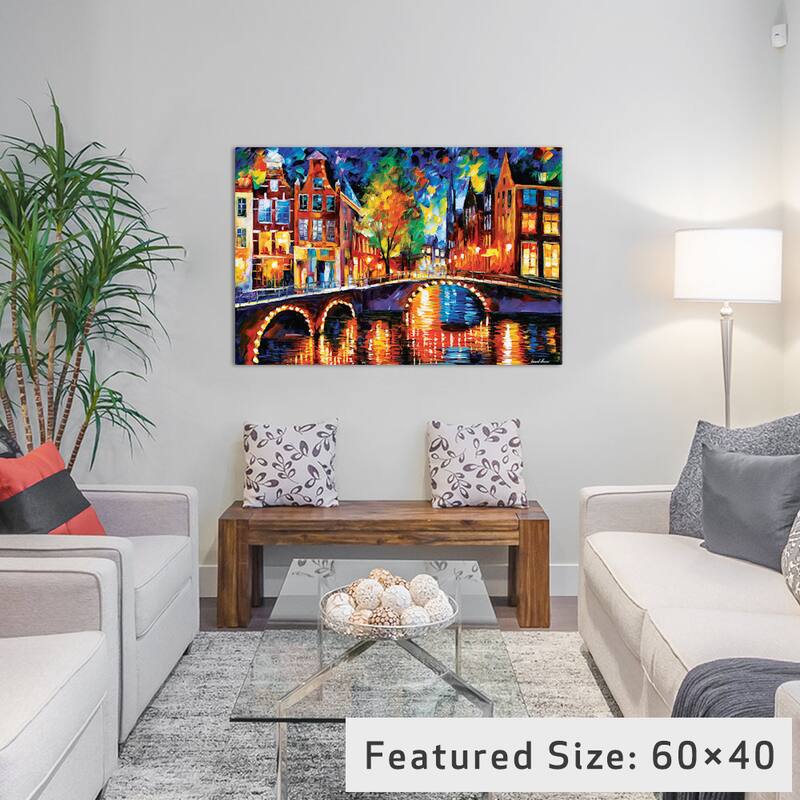 iCanvas The Bridges Of Amsterdam by Leonid Afremov Canvas Print