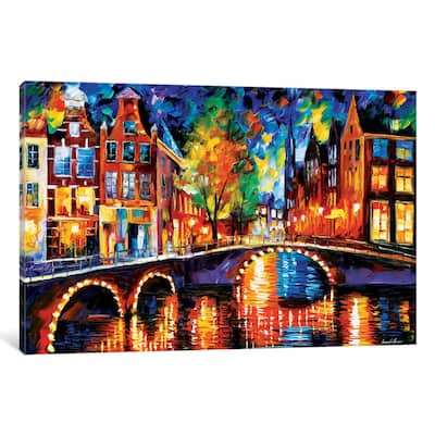 iCanvas The Bridges Of Amsterdam by Leonid Afremov Canvas Print