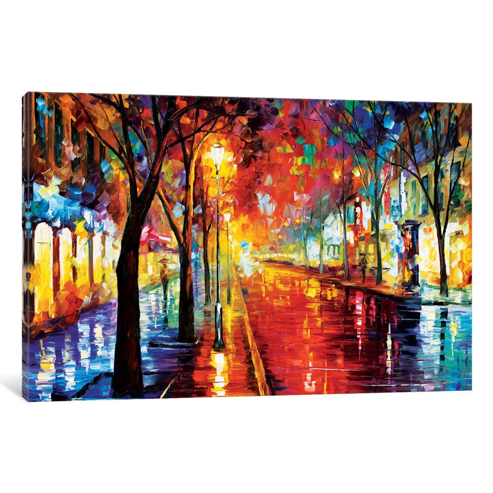 Icanvas Street Of The Old Town By Leonid Afremov Canvas Print On Sale Overstock 12753401