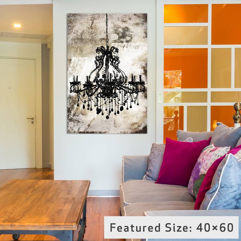 iCanvas Black Chandelier by iCanvas Canvas Print