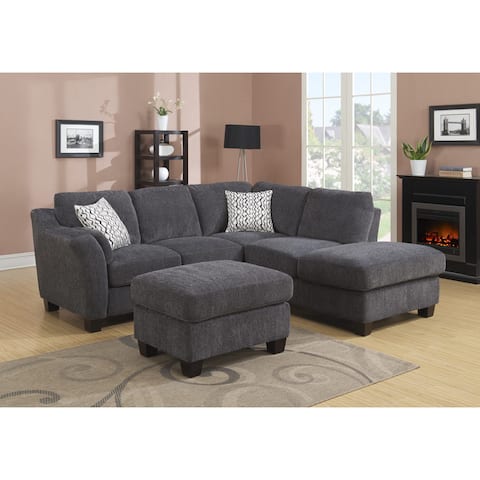 Grey Sectional Sofas Online At Our Best Living Room Emerald Clayton Charcoal 2pc Sectional Sofa