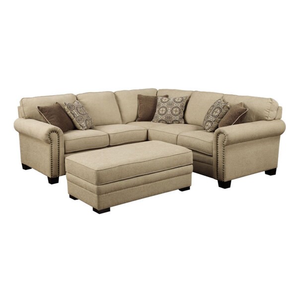Shop Emerald Lacie Broadway Linen Beige 2pc Sectional Free Shipping
