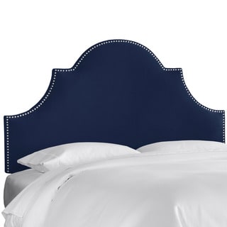 Silver Orchid Auer Regal Navy Nail Button High Arch Notched Headboard ...