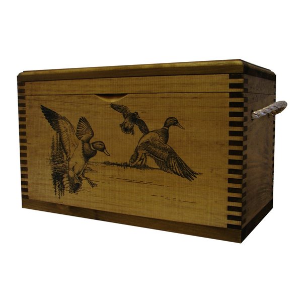 Brown Wood Ammo Box with Rope Handles