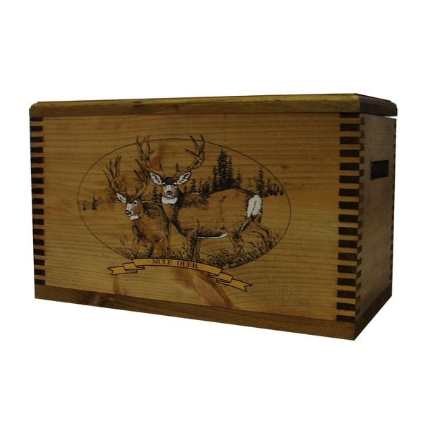 Brown Wood Mule Deer Print Accessory Box