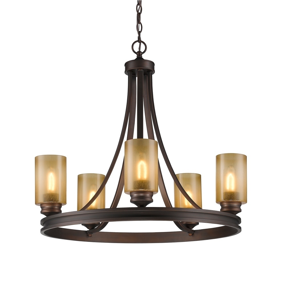 Golden Lighting 1051-5 SBZ Hidalgo Bronze Steel 5-light Chandelier (Sovereign Bronze) - Chandeliers For Bedrooms by Overstock.com