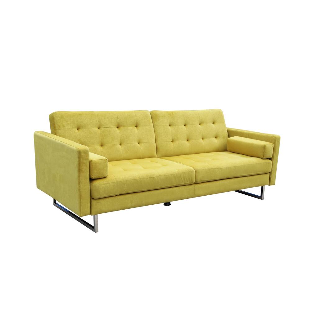 Verona Butter Yellow Suede Sleeper Sofa