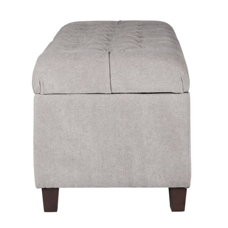 Copper Grove Muir Button Tufted Storage Bench Silver Ash