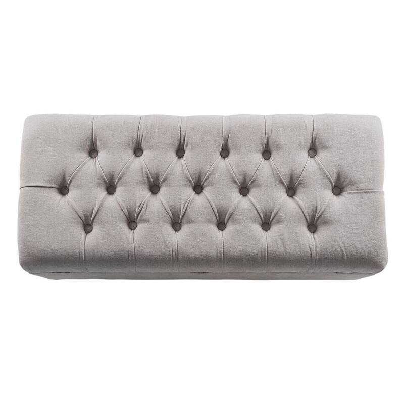 Copper Grove Muir Button Tufted Storage Bench Silver Ash
