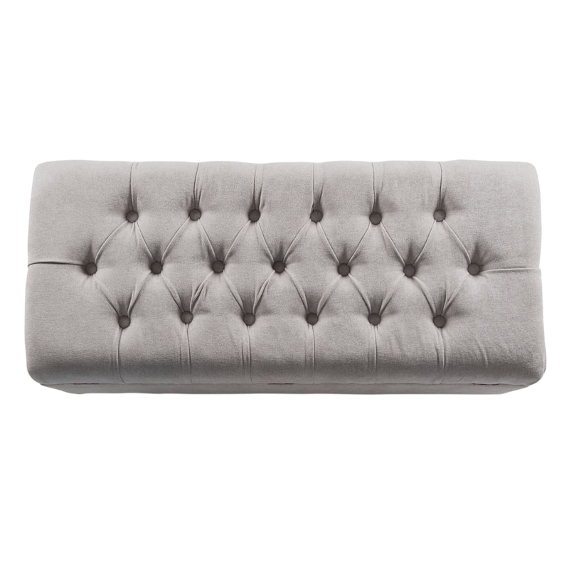 Copper Grove Muir Button Tufted Storage Bench Silver Ash