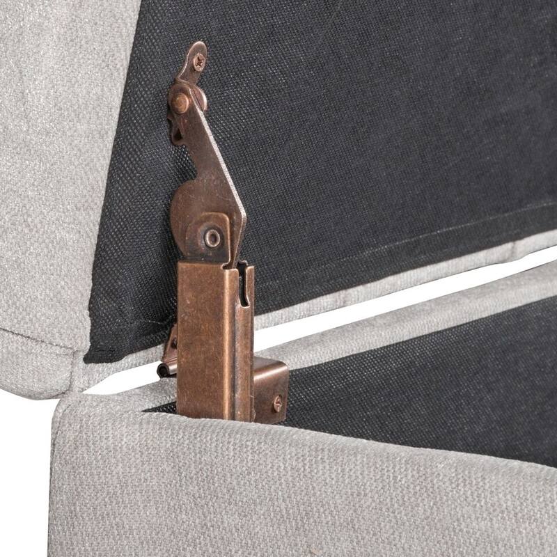 Copper Grove Muir Button Tufted Storage Bench Silver Ash
