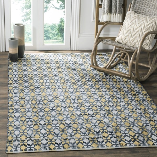 Safavieh HandWoven Montauk Flatweave Gold / Multicolored Cotton Rug (9' x 12') Free Shipping