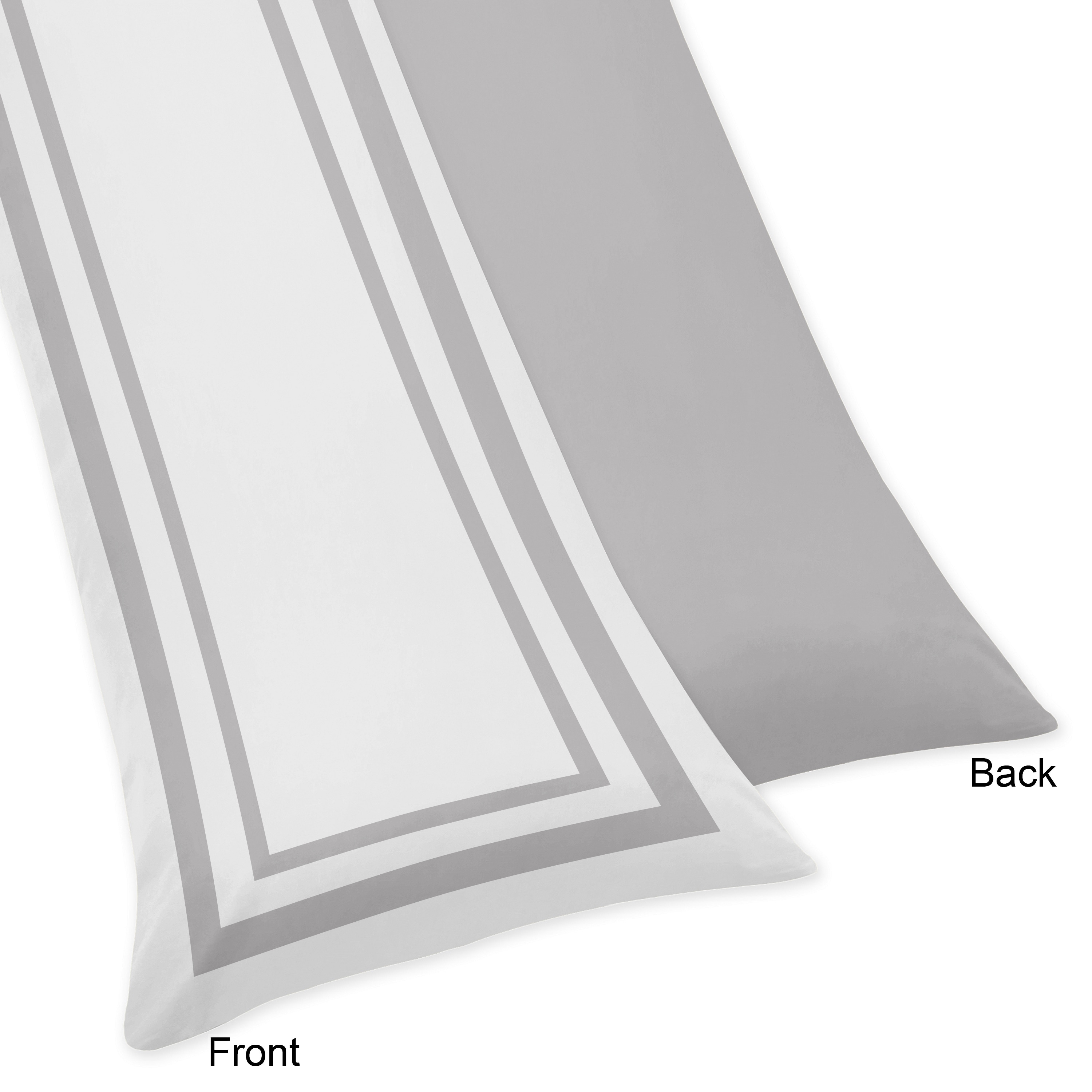 Sweet Jojo Designs White And Gray Hotel Collection Body Pillow Case Multi Sweet Jojo Designs White And Gray Hotel Collection Body Pillow Case Multi