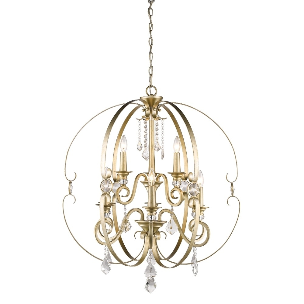 Golden Lighting Ella Two Tier - Nine Light Chandelier (White Gold) - Chandeliers For Bedrooms by Overstock.com