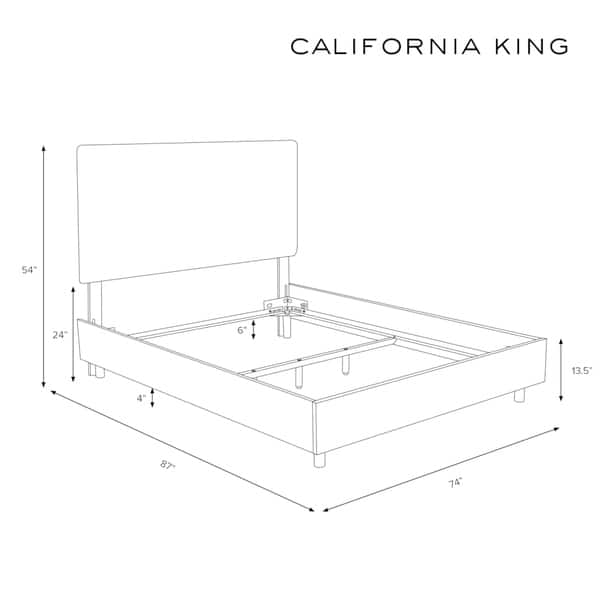 California King Bed Dimensions & Drawings