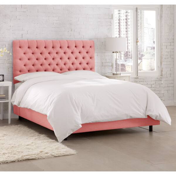 slide 2 of 9, Skyline Furniture Linen Petal Tufted Bed
