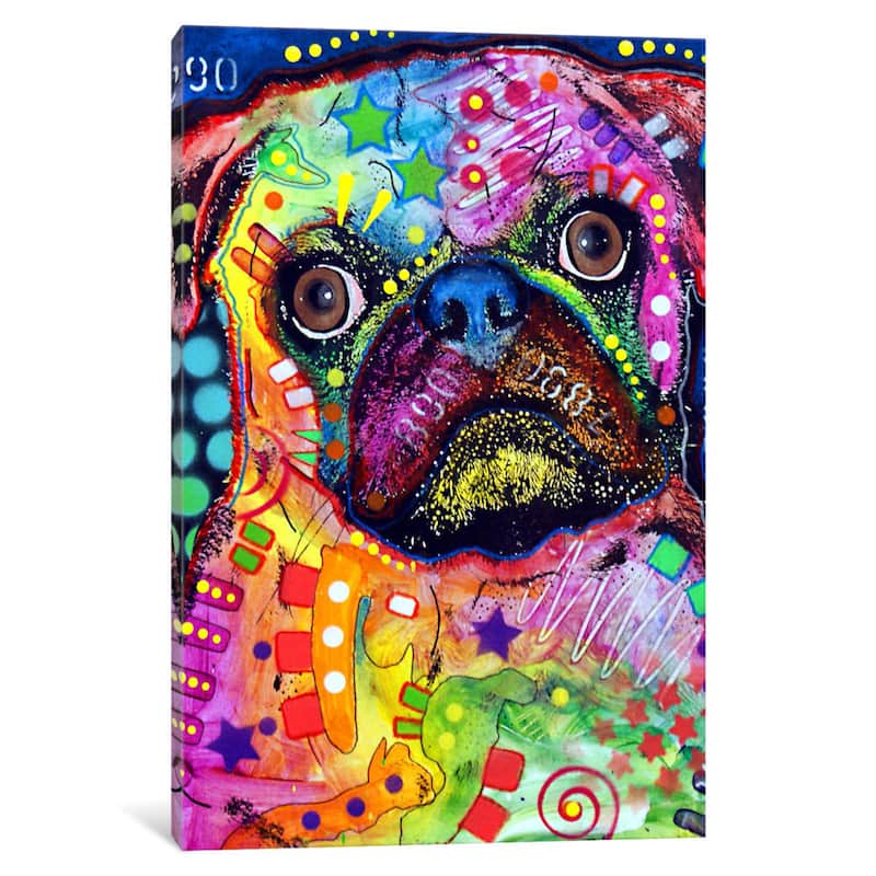 iCanvas Pug 92309 by Dean Russo Canvas Print