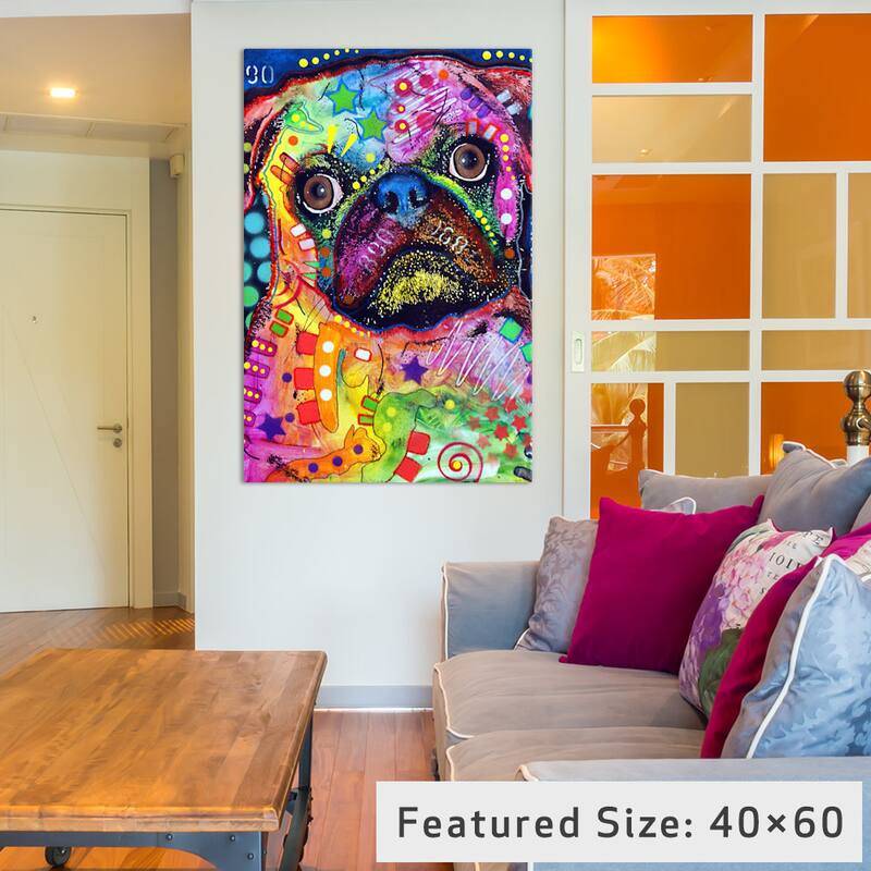 iCanvas Pug 92309 by Dean Russo Canvas Print
