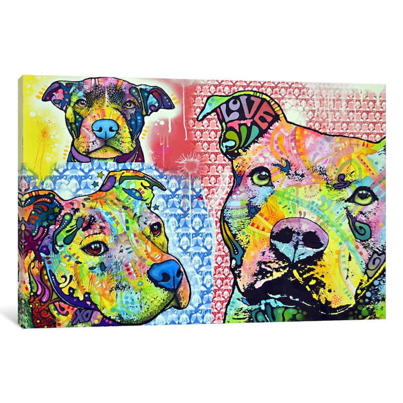 iCanvas Thoughtful Pit Bull This Years II by Dean Russo Canvas Print